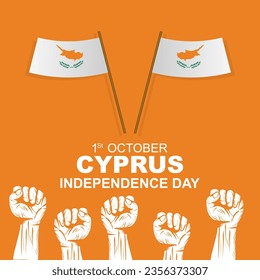 Cyprus Independence Day is celebrated on October 1. greeting card or poster design with Cyprus flag. Vector illustration design