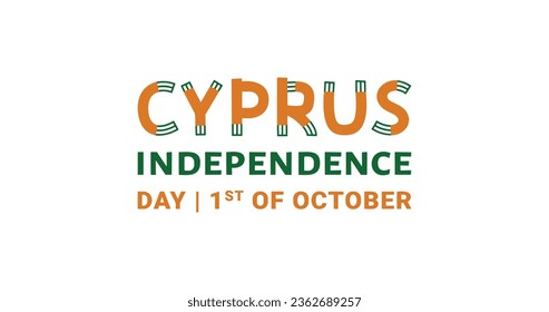 Cyprus Independence Day is celebrated on 1st October. Text illustration element for greeting card or poster design. Vector illustration design