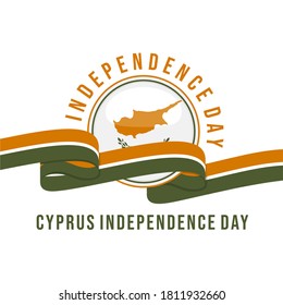 Cyprus Independence Day with Cyprus Flag emblem design.