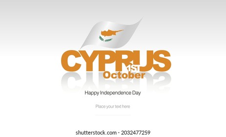 Cyprus Independence Day flag logo icon banner