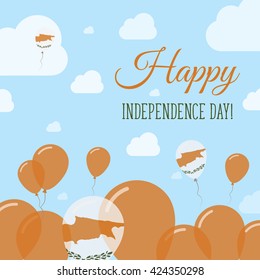 Cyprus Independence Day Flat Patriotic Design. Cypriot Flag Balloons. Happy National Day Cyprus Vector Patriotic Design. Celebration Balloons Patriotic Design.