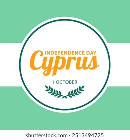 Cyprus Independence Day, flat vector design for greeting card, sticker, poster or banner.