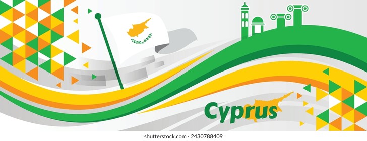 Cyprus Independence Day. Hand with flag