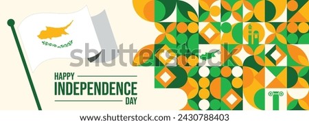 Cyprus Independence Day. Hand with flag
