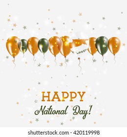 Cyprus Independence Day Sparkling Patriotic Poster. Happy Independence Day Card with Cyprus Flags, Confetti, Stars, Bokeh and Glitter.