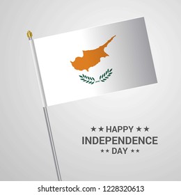 Cyprus Independence day typographic design with flag vector