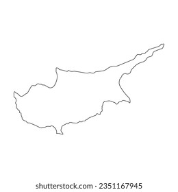 diseño de ilustraciones vectoriales del mapa de la isla de chipre