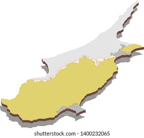 Cyprus. Island of Cyprus. Vector isometric illustration
