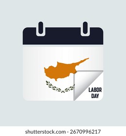 Cyprus Labor Day Calendar Flag Illustration