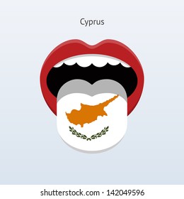 Cyprus language. Abstract human mouth. Vector illustration.