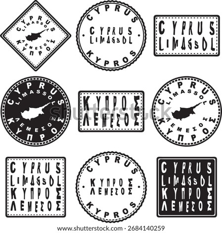 Cyprus Limassol Round Seal Map Design