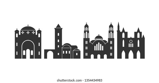 Cyprus logo. Isolated Cyprus  architecture on white background