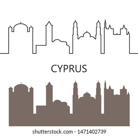Cyprus logo. Isolated architecture on white background