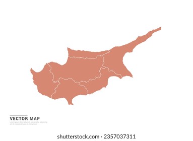 Cyprus Map - abstract style orange isolated on white background for design vector.