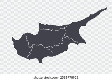 Cyprus Map Anchor Color on White Background quality files Png