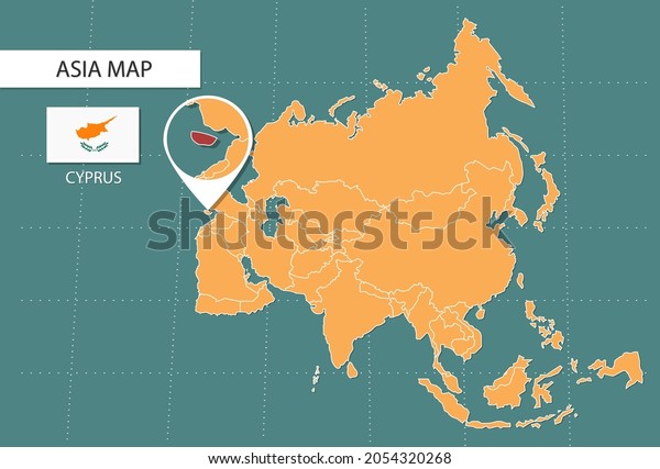 Cyprus In Asia Map Cyprus Map Asia Zoom Version Icons Stock Vector (Royalty Free) 2054320268 |  Shutterstock