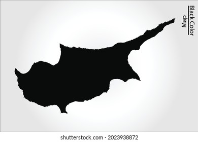 Cyprus map black Color on Backgound