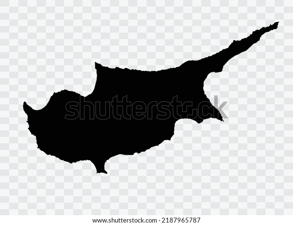 Cyprus map black Color on Backgound png  not\
divided into cities