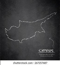 Cyprus map blackboard chalkboard vector