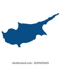 Cyprus map. Map of Cyprus in blue color