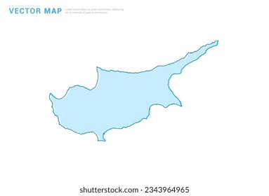 Zypern Karte blaue Silhouette einzeln auf weißem Hintergrund, Vektorgrafik.