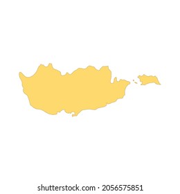 Cyprus map color line element. Border of the country. UI UX GUI design element. Editable stroke.
