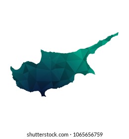 Cyprus map - Colorful Polygonal map of Cyprus rumpled triangular low poly style gradient graphic background , Vector illustration eps 10.