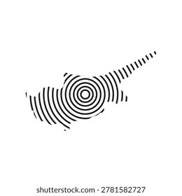 cyprus map with concentric circle
