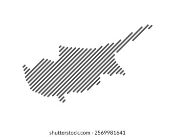 Cyprus - Map of the country formed by lines. Vector Illustration.