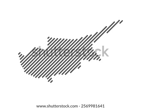 Cyprus - Map of the country formed by lines. Vector Illustration.