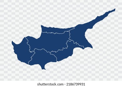 Cyprus Map dark blue Color on White Background quality files Color (043B72) png