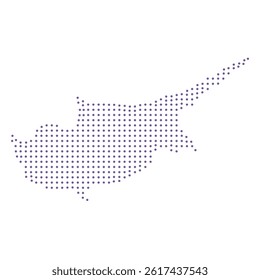 Cyprus map dotted pattern design purple circle