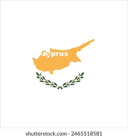 Cyprus map and flag color design on white background