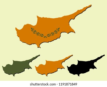 Cyprus map with flag decoration