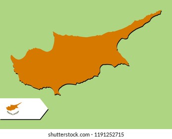 Cyprus map with flag deoration