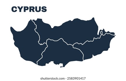 Cyprus map flat border outline vector
