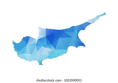 cyprus map in geometric polygonal style. cyprus map of isolated. Vector Illustration Eps10.