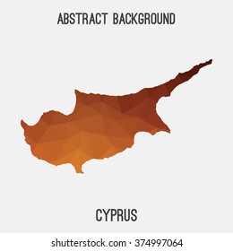 Cyprus map in geometric polygonal style.Abstract tessellation,modern design background. Vector illustration EPS8
