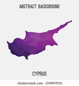 Cyprus map in geometric polygonal style.Abstract tessellation,modern design background. Vector illustration EPS8