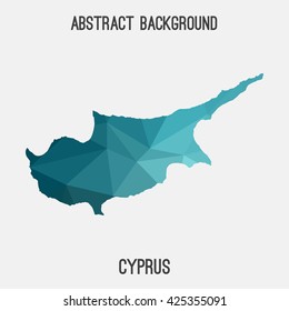 Cyprus map in geometric polygonal style.Abstract tessellation,modern design background. Vector illustration EPS8