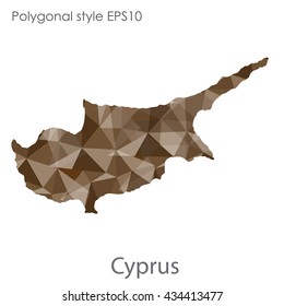 Cyprus map in geometric polygonal style.Abstract gems triangle,modern design background.Vector illustration EPS10