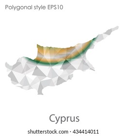 Cyprus map in geometric polygonal style.Abstract gems triangle,modern design background.Vector illustration EPS10