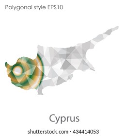 Cyprus map in geometric polygonal style.Abstract gems triangle,modern design background.Vector illustration EPS10