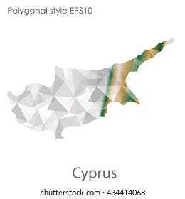 Cyprus map in geometric polygonal style.Abstract gems triangle,modern design background.Vector illustration EPS10
