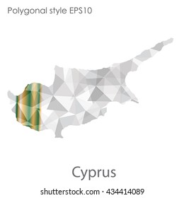 Cyprus map in geometric polygonal style.Abstract gems triangle,modern design background.Vector illustration EPS10