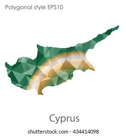 Cyprus map in geometric polygonal style.Abstract gems triangle,modern design background.Vector illustration EPS10