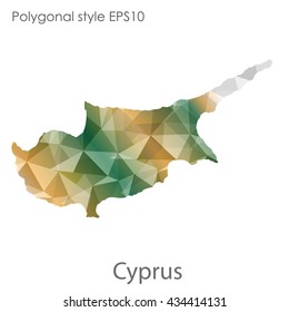 Cyprus map in geometric polygonal style.Abstract gems triangle,modern design background.Vector illustration EPS10