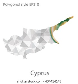 Cyprus map in geometric polygonal style.Abstract gems triangle,modern design background.Vector illustration EPS10