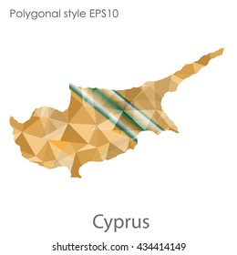 Cyprus map in geometric polygonal style.Abstract gems triangle,modern design background.Vector illustration EPS10
