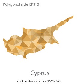 Cyprus map in geometric polygonal style.Abstract gems triangle,modern design background.Vector illustration EPS10